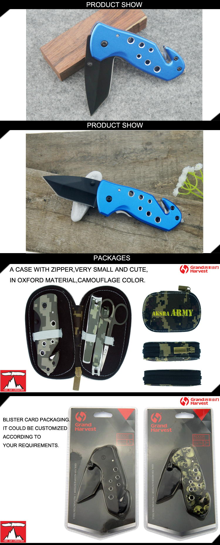 420 stainless steel folding pocket knife with black coating tanto blade W/ aluminum handle seat belt cutter and glass breaker